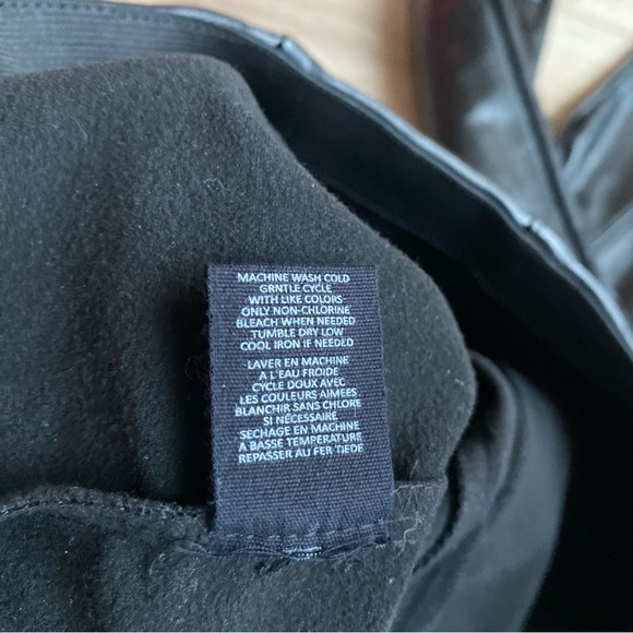 AFRM Adela High Waist Front Slit Faux Leather Pants pull on stretch waist - Picture 10 of 13